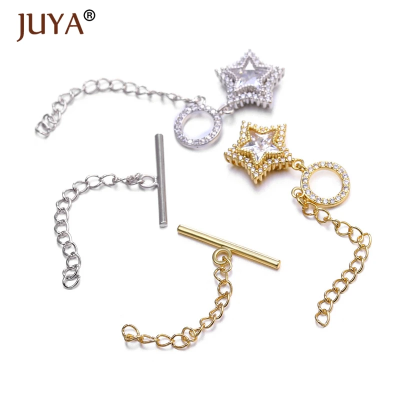Juya фурнитура для изготовления ювелирных изделий медная металлическая инкрустация цирконием застежки-крючки для браслетов ожерелья Аксессуары
