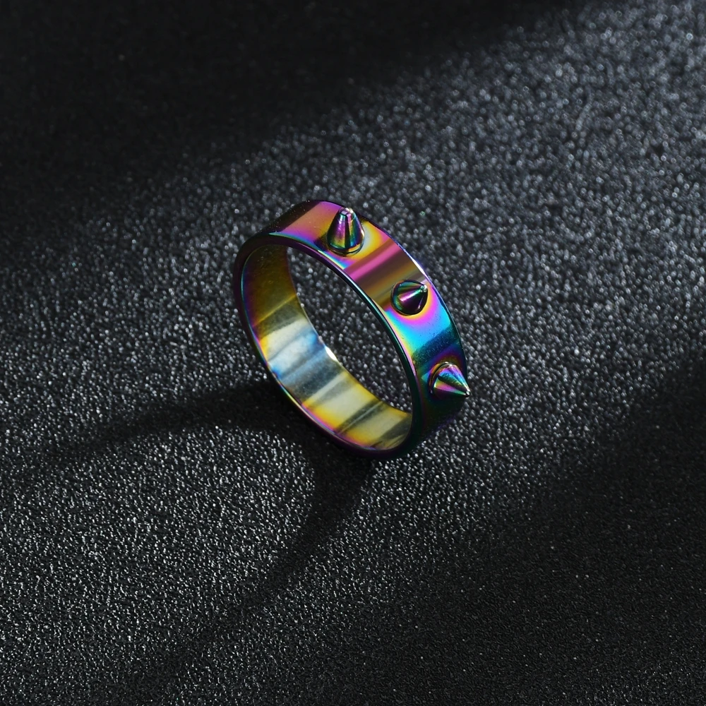 Self-defense Stainless Steel Punk Style Men's and Women's Thorn Ring Student Rings stainless steel ring