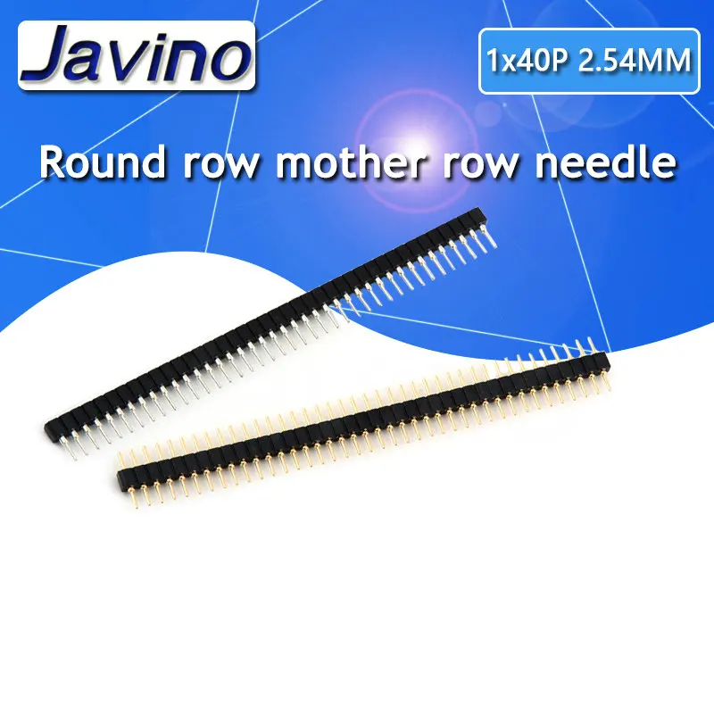 

5 Pair Connector Pin Header Strip 5pcs Male + 5pcs Female Header Single Row 40 Pin 2.54mm Pin Connector Strip Round Needle 1x40