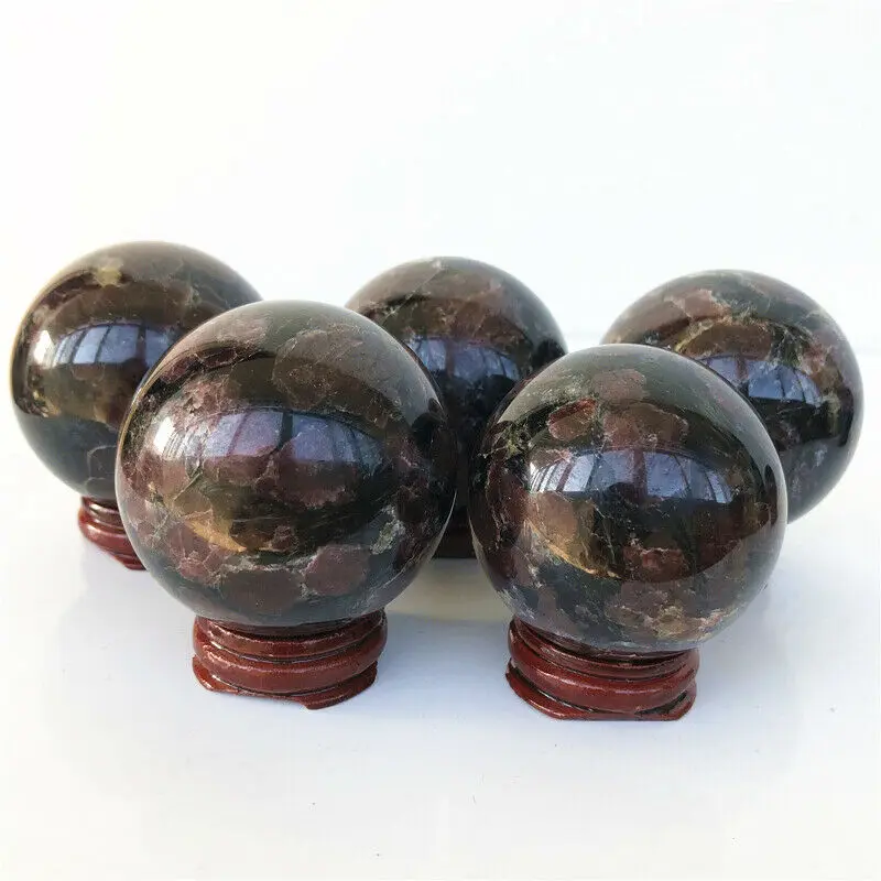 Дропшиппинг 54-58 мм 1 шт с натуральным гранатом кристалльных шариков камень шарики Сферы кварца излечивающая Коллекция подарков натуральный хрустальный шар