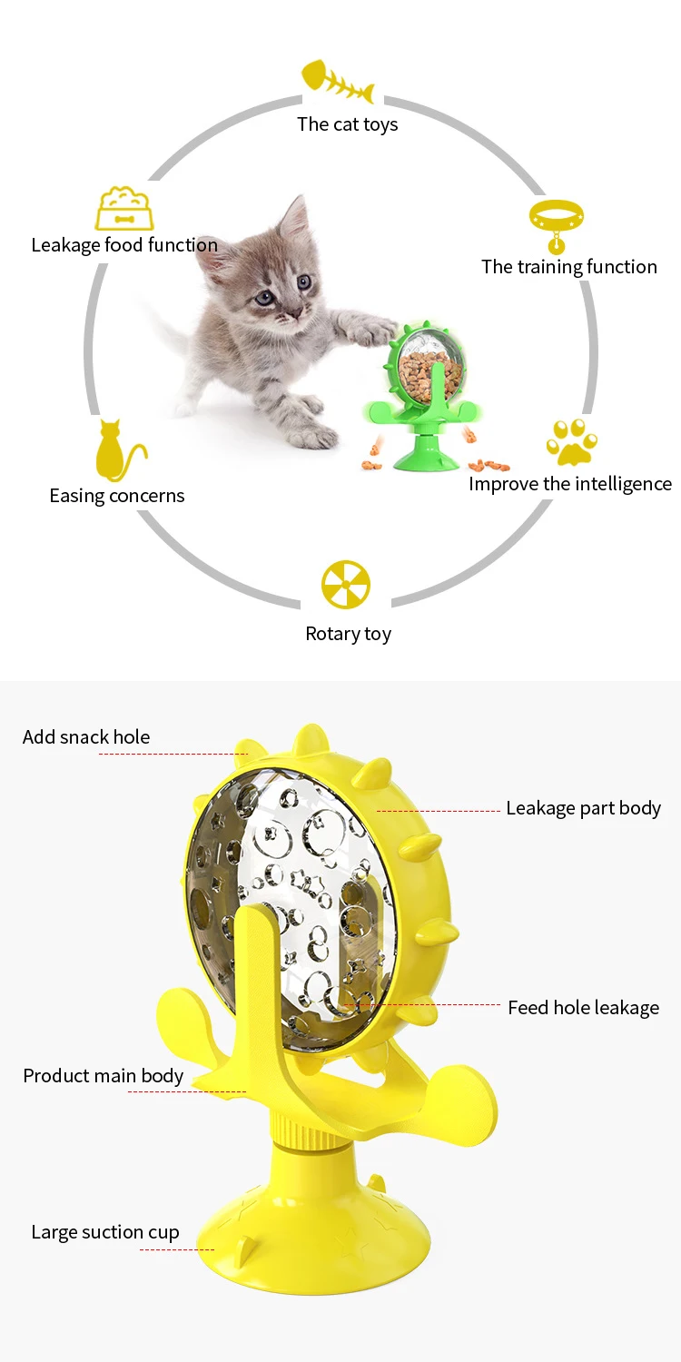 Moulin A Vent Rotatif A 360 Jouet Amusant Pour Animal De Compagnie Plateau Tournant Pour Chat Puzzle D Entrainement Interactif Aliexpress