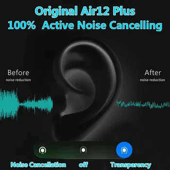 

Original ANC Air12 Plus TWS Bluetooth Earphone 5.1 Noise Reduction Transparent Super Bass PK i900000 Air3Max i9000pro i99999Plus