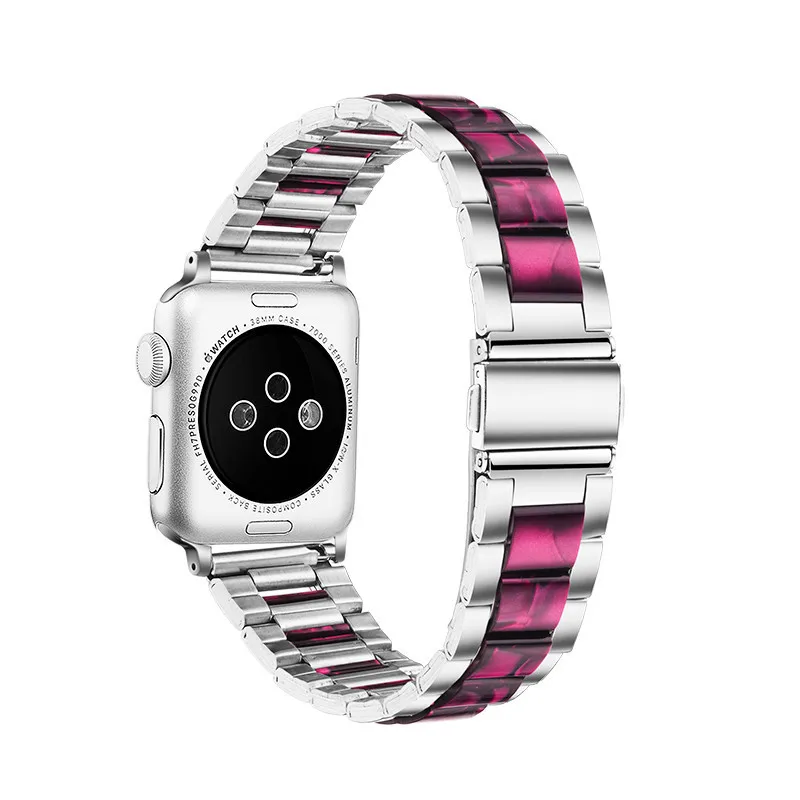 H Нержавеющая сталь петля ремешок для apple watch, ремешок 38/42 мм застежка-бабочка браслеты для ремешки для часов iwatch 40 мм series 4 44 мм, версия 1, 2, 3, ремешок - Цвет ремешка: H