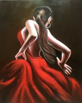

Artist's original hand-painted oil painting on canvas: Modern Abstract Figure， Dancing Sexy Woman, free shipping