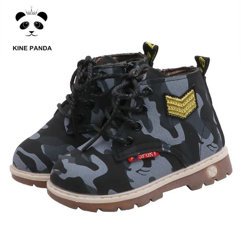 

KINE PANDA Boys Boots Kids Toddler Baby Boy Shoes 1 2 3 4 Years Old Army Camouflage Style