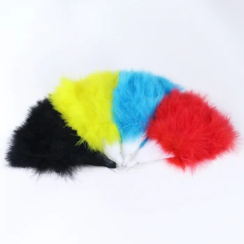 

27 cm Marabou Turkey Feather Fan Handheld Plumes Fan Dancer Party Performance Ornament Stage Props Crafts 23 Shares