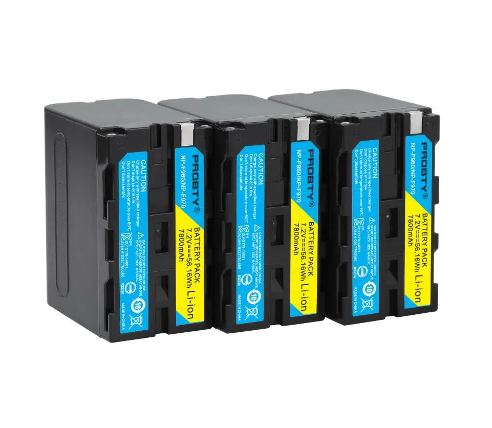 3 Pcs Battery 7800 мАч NP F960 NP F970 NP-F960 NP-F970 F950 Батарея+ светодиодный USB Зарядное устройство для sony PLM-100 CCD-TRV35 MVC-FD91 MC1500C L10 TR555 VX22 - Color: 3 Pcs Battery