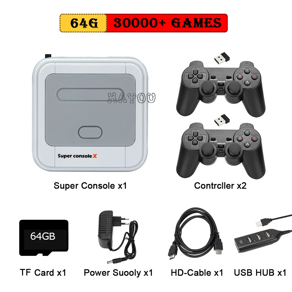 Video Game Console Retro WiFi Super Console X HD TV Box Video Game Player for PS1/N64/MD With 40000+Games 2 Wireless Controllers 