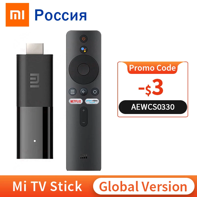 Глобальная версия Xiaomi Mi TV Stick Android ТВ Quad ядро HDMI 1Гб RAM 8Гб ROM с Bluetooth Wi Fi Netflix Google Assistant