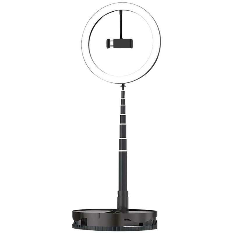 

26CM Ring Fill Light Folding Portable Dimmable Ring Fill Light Adjustable Brightness 24W LED Video Light for Makeup Live