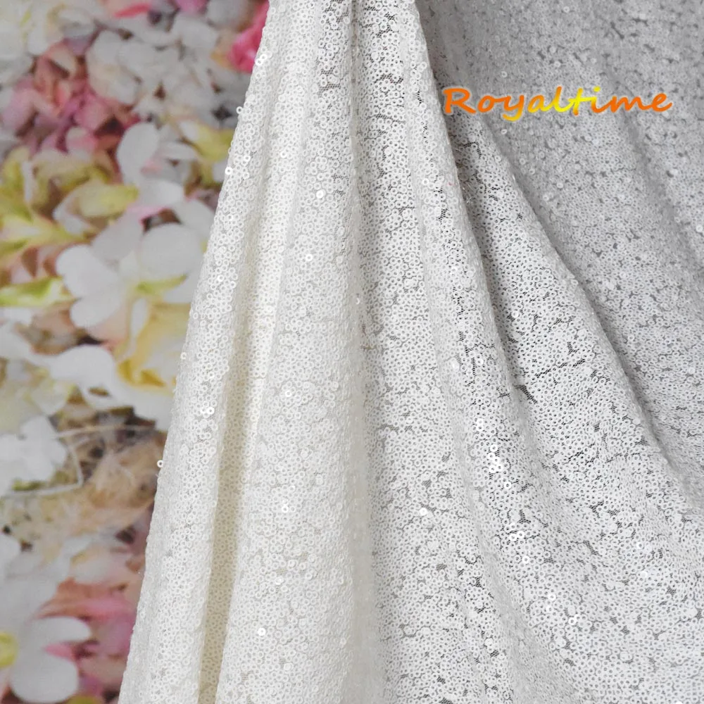 White sequin fabric 003