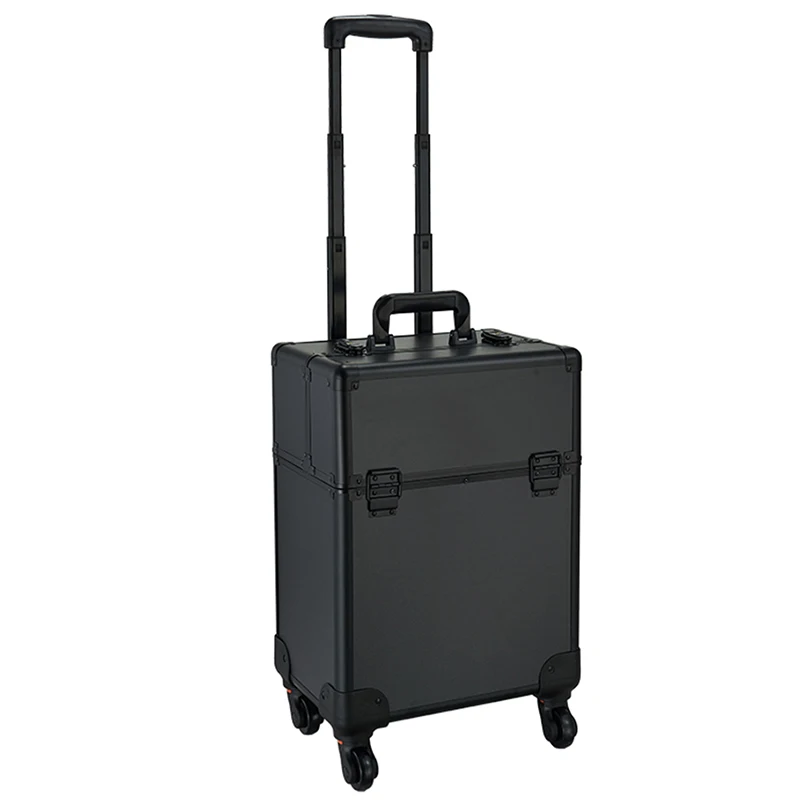 Professional Makeup Suitcase Travel Large Capacity Cosmetic Storage Organizer Tool Box Rolling Wheels Beauty Barber Trolley Case
