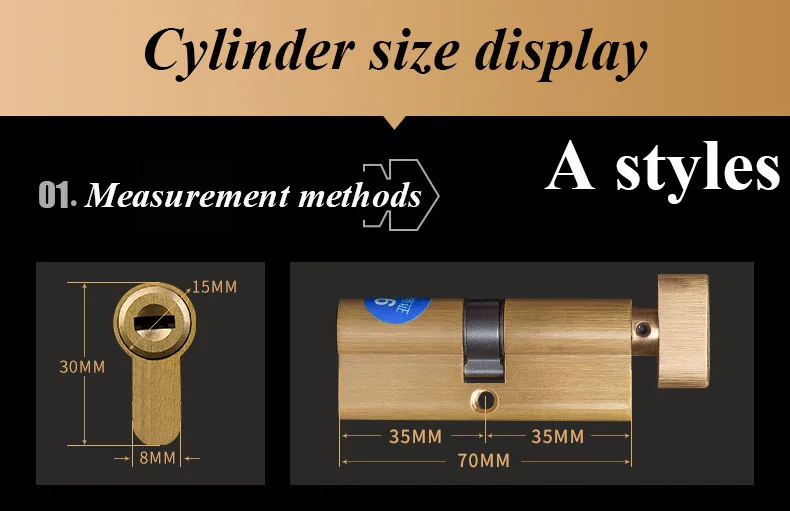 C Класс медный сердечник Противоугонный дверной цилиндр замков безопасности запорные цилиндры 70 мм Противоугонный замок двери спальни