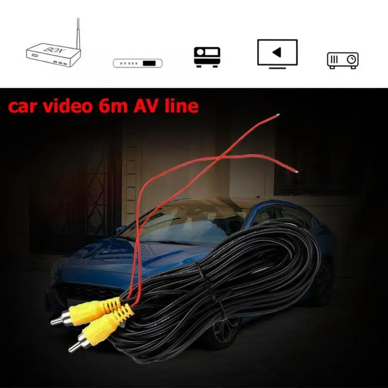 6 м/20 футов Авто RCA видео кабель met Detectie Draad для парковки Achteruitrijcamera 3,0 мм OD AV кабель авто Elektronica аксессуары