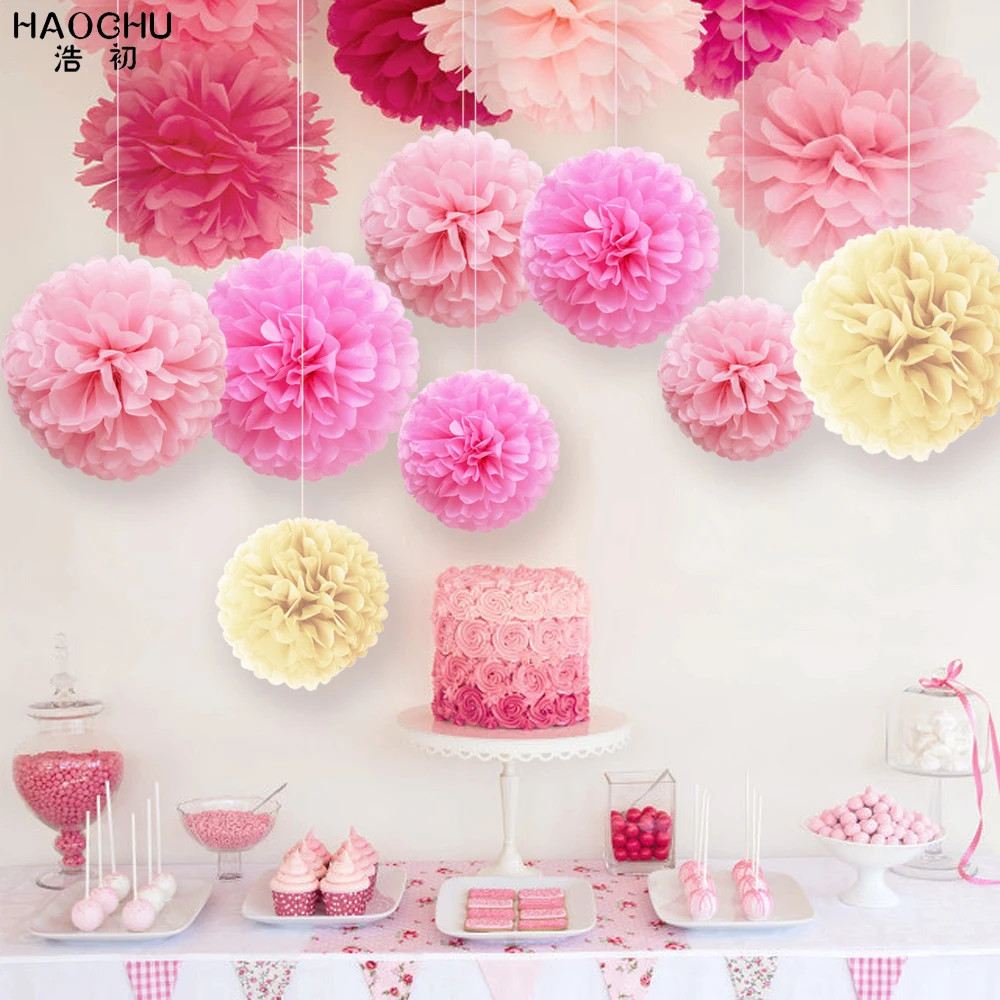 10 шт./лот 15-30 см, китайская бумага Pom Poms декоративная бумага ручной работы цветок шар для дома сад Свадьба День рождения украшение