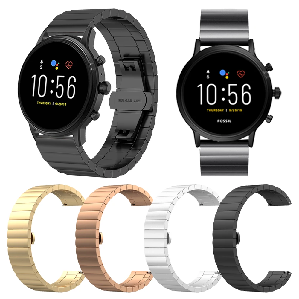 

Metal stainless steel Strap Band For Fossil Gen 5 Carlyle HR / Julianna / Garrett / Fossil Hybrid Smartwatch Bracelet Watchband