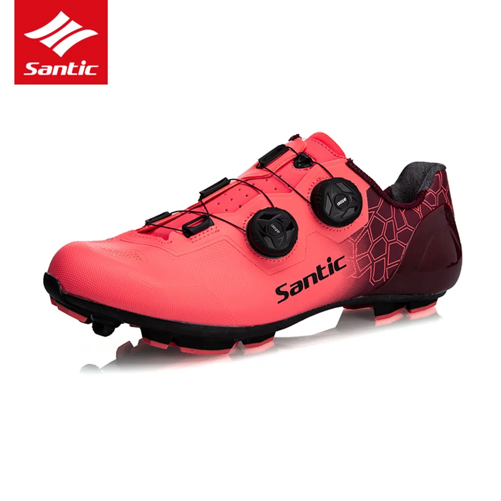 Santic MTB велосипедная обувь 12 класс углеродная велосипедная обувь водонепроницаемая Сверхлегкая самофиксирующаяся профессиональная обувь для горного велосипеда - Цвет: Red