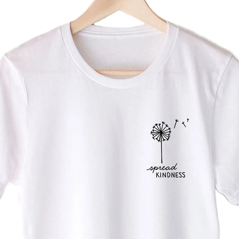 

Dandelion Pocket Print Women Graphic Tee Shirt Oversized Tshirt Unisex White Tees Funny Vegan Tshirt plus size summer tops dress