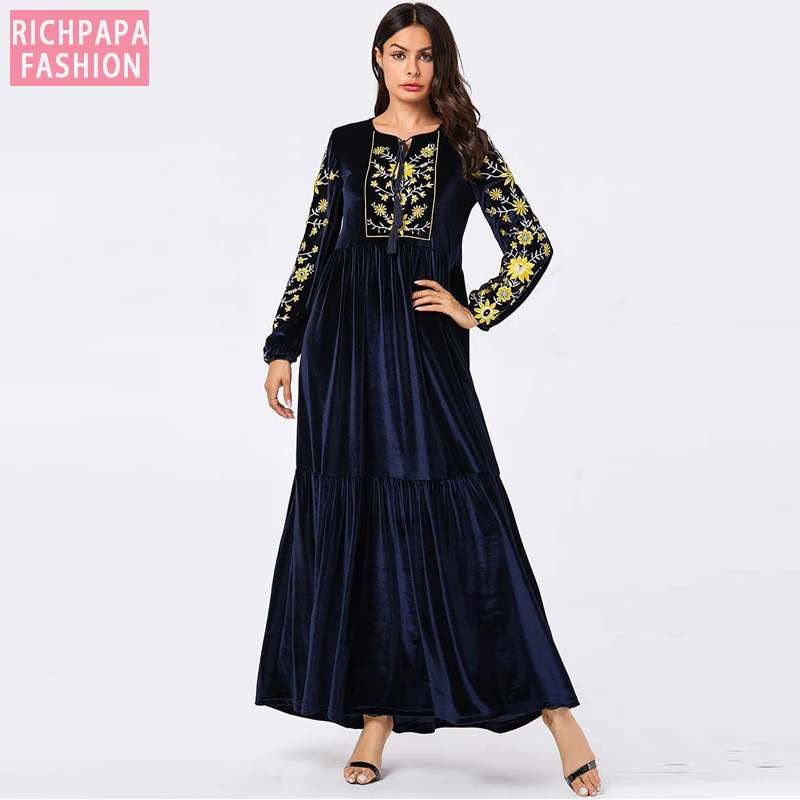 Бархатное турецкое мусульманское платье abaya, Дубай, хиджаб, турецкое платье abaya s, Исламская одежда для женщин, марокканский кафтан, халат, Тюрк