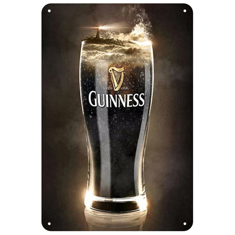 Guinness табличка, металлическая винтажная жестяная вывеска, булавка, потертый шик, Декор, винтажные металлические знаки, украшение для бара, металлический плакат для паба, металлическая пластина