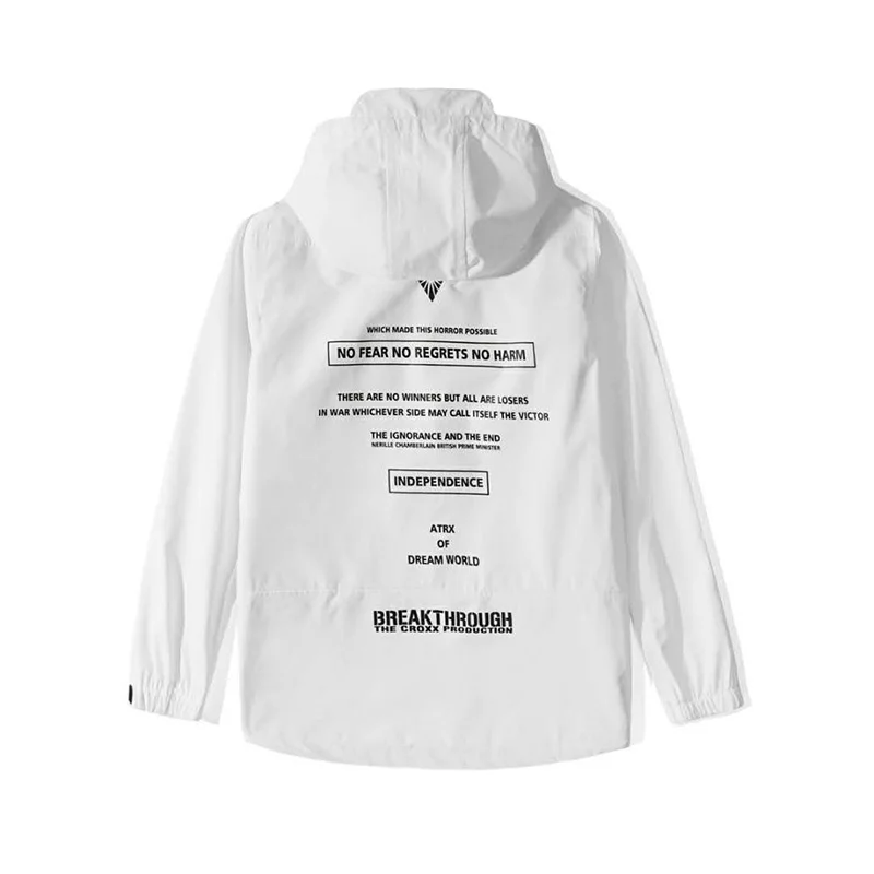 Куртка карго CROXX Techwear мужская с капюшоном легкая модная надписью и графическим