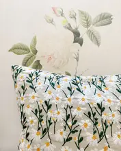 

Daisy Embroider Decorative Pillows Flower Cushion Cover Throw Pillow for Sofa Bed Car Home Decoration