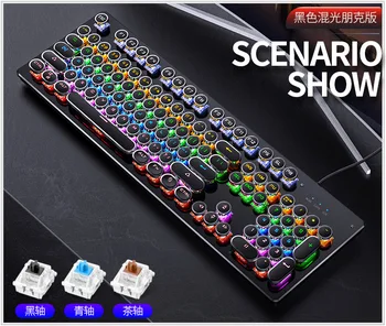 

Gaming Mechanical Keyboard with Backlight Wired Gaming Keyboard 104 Keys Blue Black Green Switch for Tablet Desktop Computer
