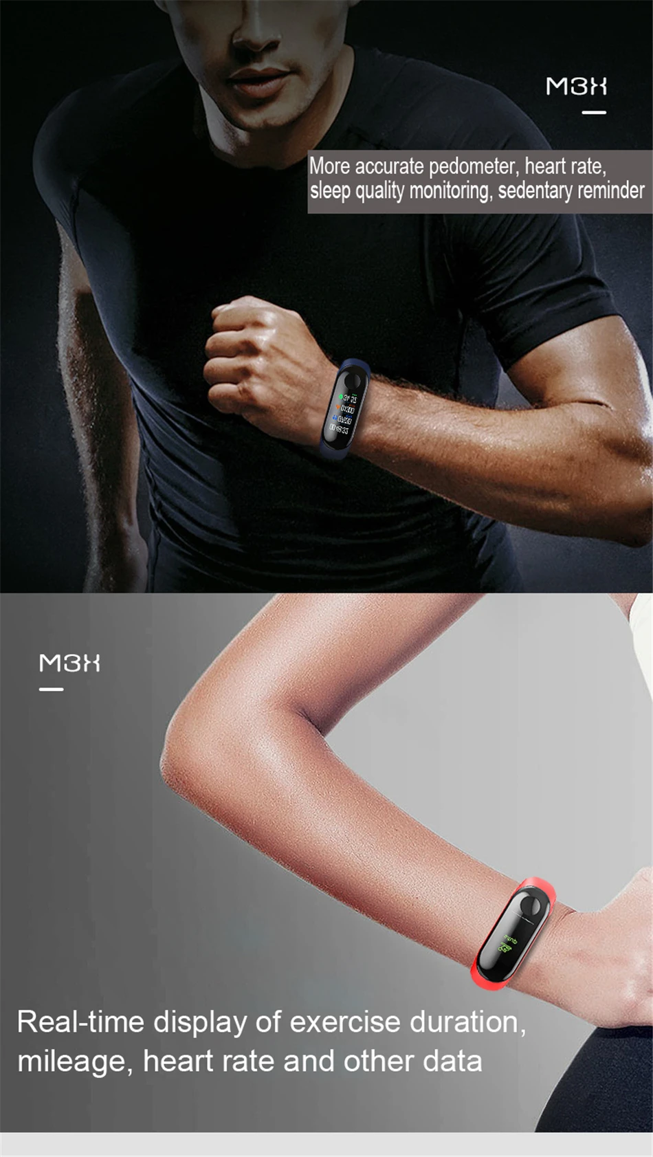 Смарт-браслет M3, фитнес-трекер, умный браслет, монитор сердечного ритма, умные часы, ip67водонепроницаемые спортивные часы для мужчин и женщин, смарт-браслет
