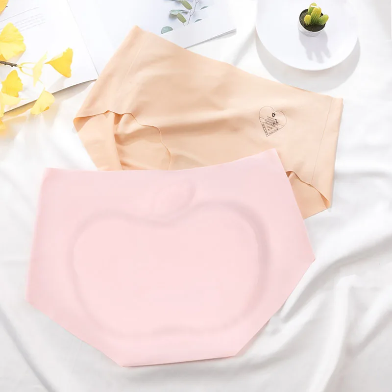 

Roseheart Spring Women Fashion Pink Cotton Mid Waist Panties Underwear Seamless One-Piece Lingerie Underpants Briefs M L XL