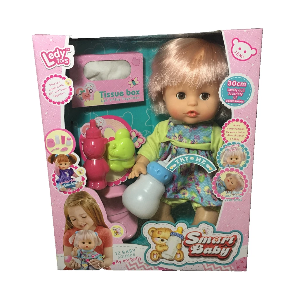 

LeDy DOLL 12 INCH DOLL WITH DRINKING AND PEE FUNCTION WITH 12 IC SOUND WITH ACCESSORIES