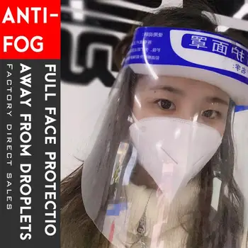 

5pcs Dustproof Splash Proof Protective Face Mask Anti-fog Full Face Protection Transparent Mask With Head Protection Face Shield