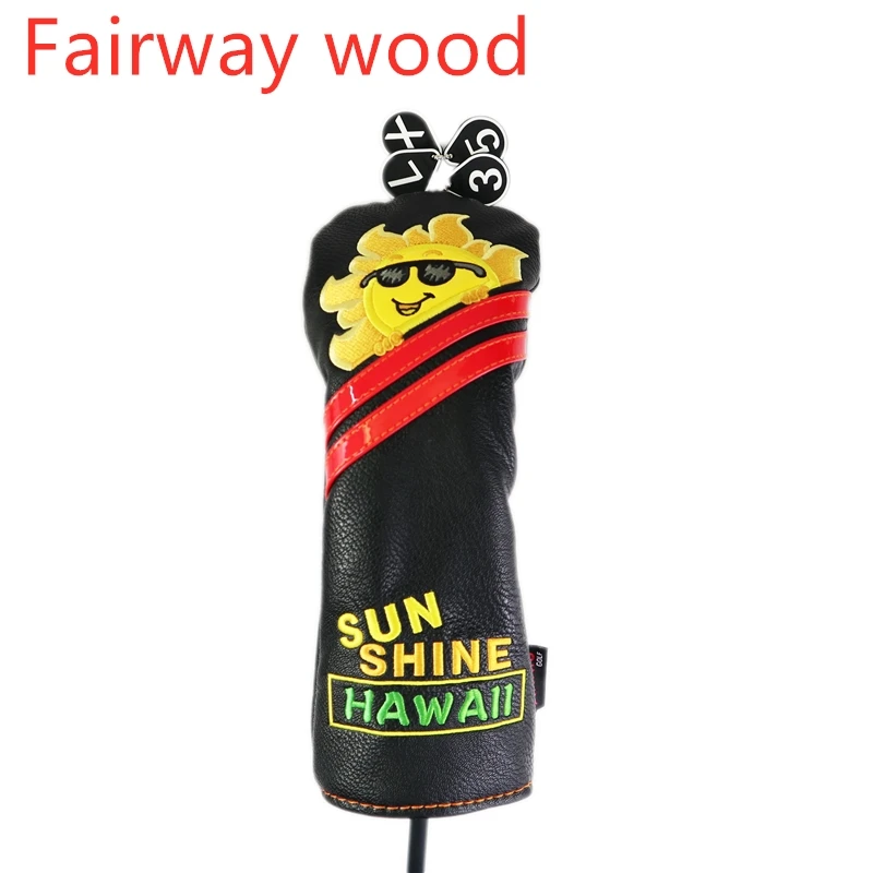 Black fairway NRC Гольф Драйвер головной убор клуб Обложки ПУ солнечный свет для#1 Драйвер#3#5 Фарватера Вудс гибрид клубов головные уборы - Цвет: Black fairway