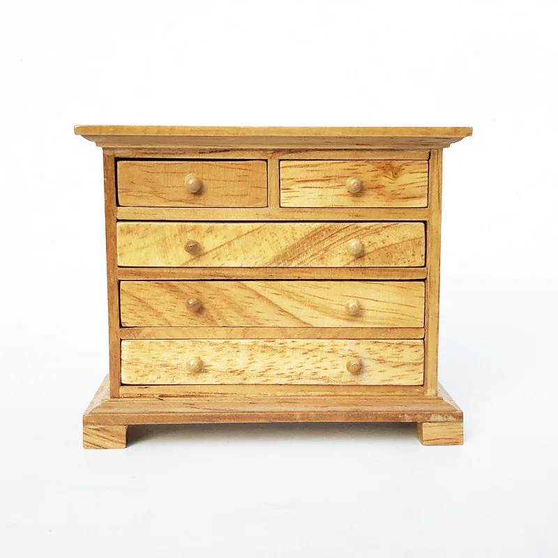 

1: 12 Dollhouse Dollhouse Mini Furniture Model Ob11 Wood Color Varnish Drawer Cabinet Side Cabinet TV Cabinet
