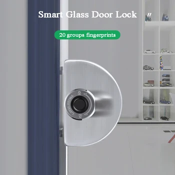 

12mm Glass Door Lock Biometric Fingerprint Keyless Electronic Lock USB lithium battery Office/Store/showcase/File cabinets lock