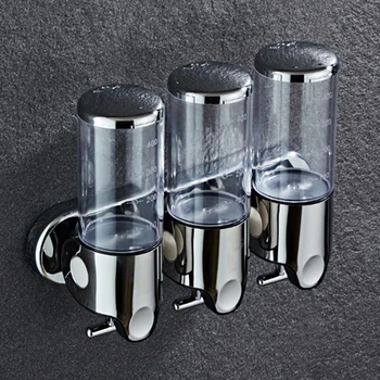 

Liquid Soap Dispenser Wall Mounted Shower Gel Dispensers Shampoo Container Kitchen Tools Pump Double Hand Bathroom Soap Bottle