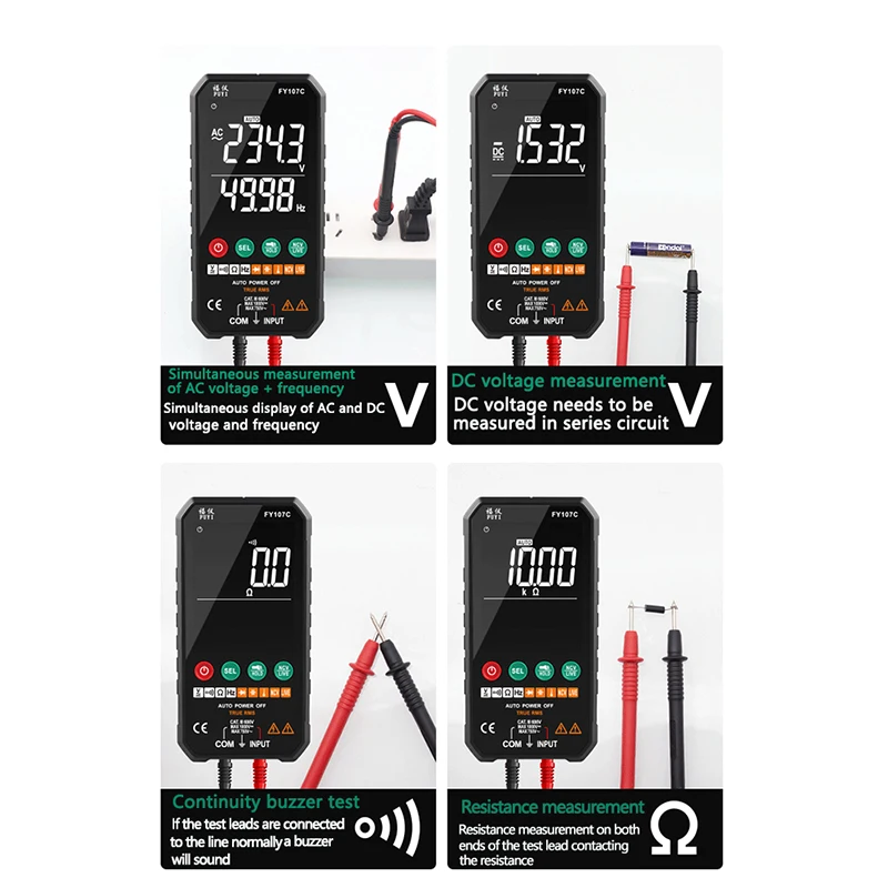 Digital Multimeter Smart Tester DC NCV Auto Range Transistor Temperature Voltage Professional Analog Multimeter Electrician Tool