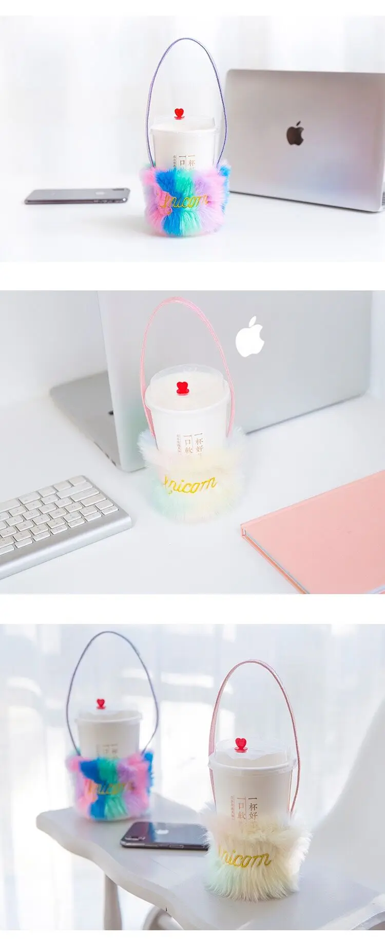 Bentoy Milkjoy Радужная чашка рукав рука Kawaii Корея Девушки Детская забавная плюшевая монетница
