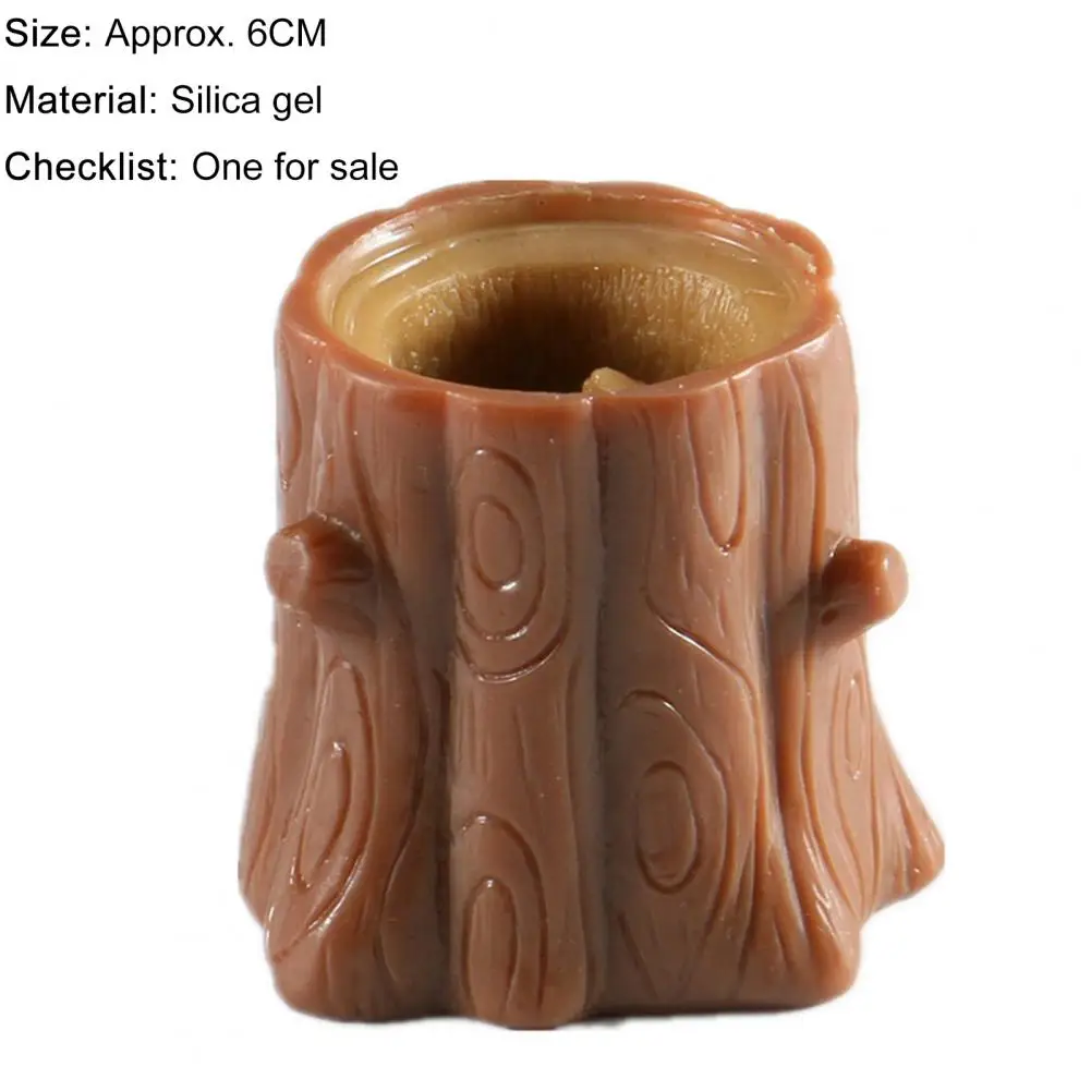 Squeezing Squirrel Cup Toys Silicone Stress Relief Decompression Stump Rubber Stake Fidget Toys Gift For Kids Adults Fidget Toys Mini Stress Relief Toy