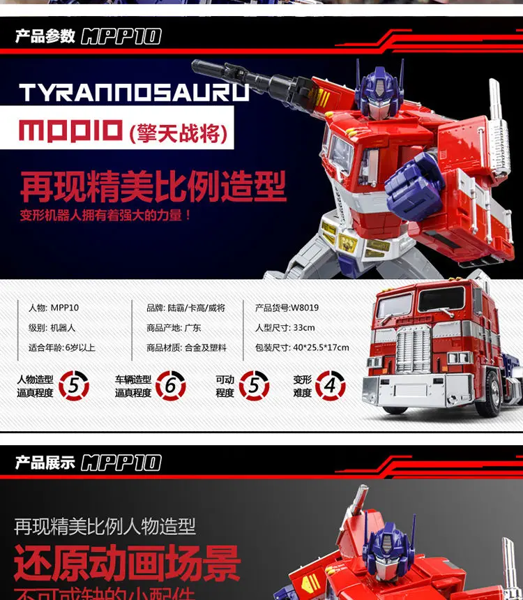 Weijiang granville youhu yuexing mpp10 transformation spielzeug g1 flachkopf säule kommandant verformung auto roboter modell – Detail 21