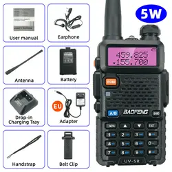 Baofeng – talkie walkie LCD UV 5R, double bande UHF VHF, Radio bidirectionnelle + écouteur 