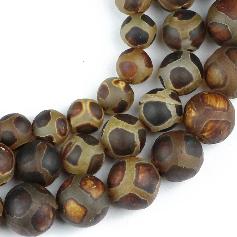 

YHBZRET Natural stone brown Matte Turtle shell Spacer 8/10/12MM Round Loose Beads For Jewelry making DIY Bracelet Accessories