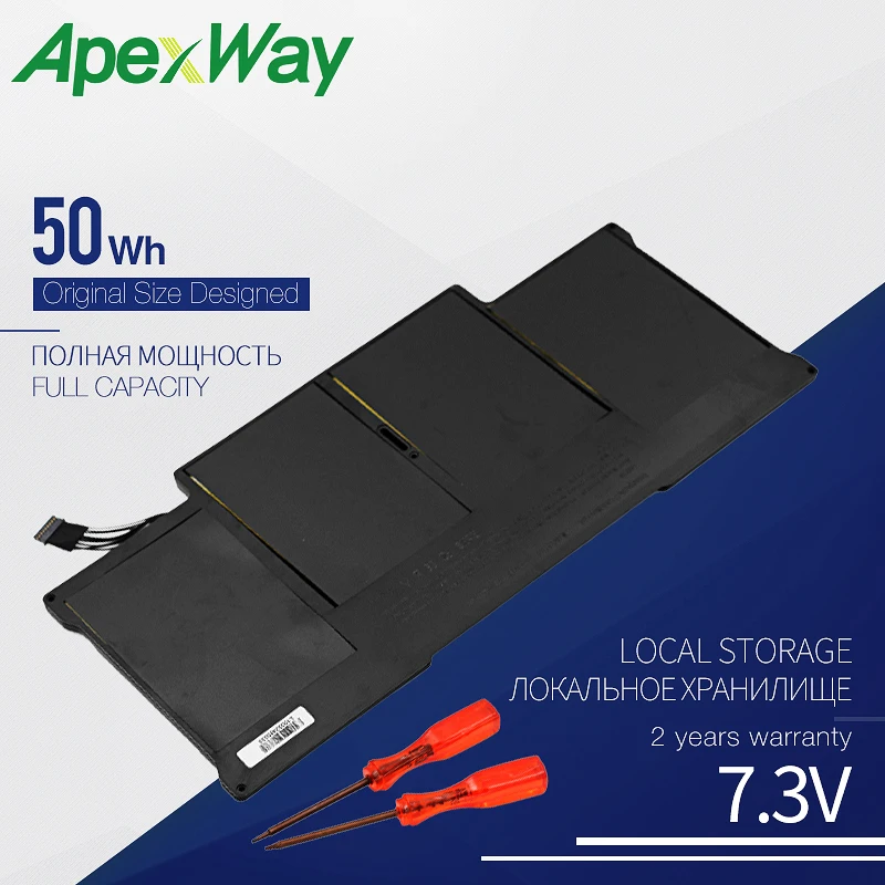 ApexWay 50 Вт/ч 7 3 В Новый аккумулятор для ноутбука Apple Macbook Air A1369 2011 13 дюйма A1466 2012 A1405 MC503