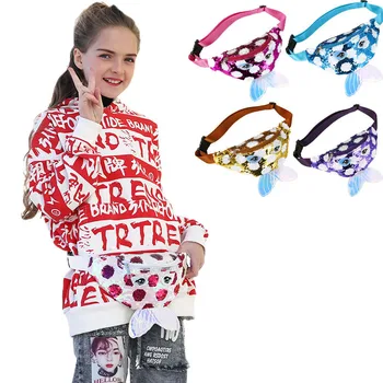 

New Chest pack Children's Fanny Pack Girls Waist Bag Mermaid Sequins Girl Belt Bags Lovely Child Waist pack Cartoon Coin Purse