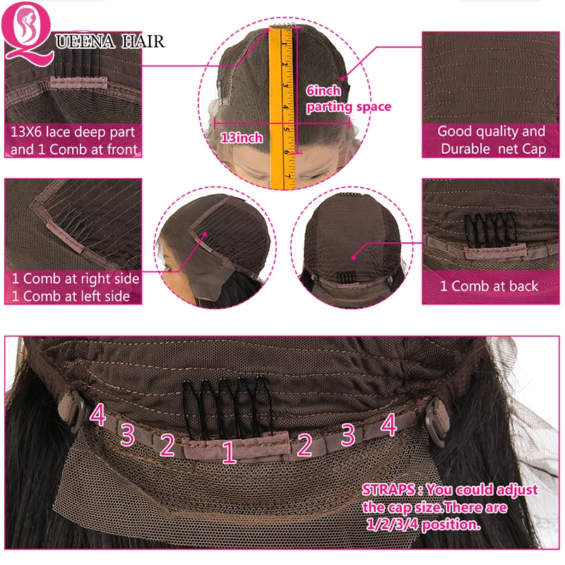 13x6-Deep-Part-Straight-Lace-Frontal-Human-Hair-Wigs-With-Bangs-For-Black-Women-Remy-Brazilian