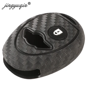 Keyforkess 10X custodia protettiva in Silicone per auto portachiavi per BMW Mini Cooper R50 R53 1 pulsante copertura chiave in carbonio accessori per lo Styling dell'auto - Jingyuqin 10X custodia protettiva in Silicone per auto portachiavi per BMW Mini Cooper R50 R53