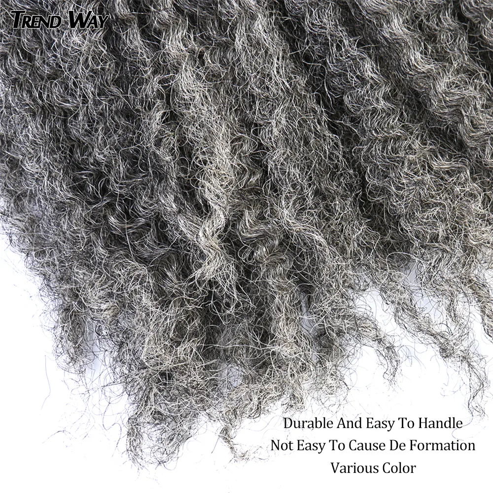 18Inch Synthetic Afro Puff Marley Braids Hair Long Crochet Kinky Curly Hair Wonder Lady Extensions Blonde Grey Red Summer