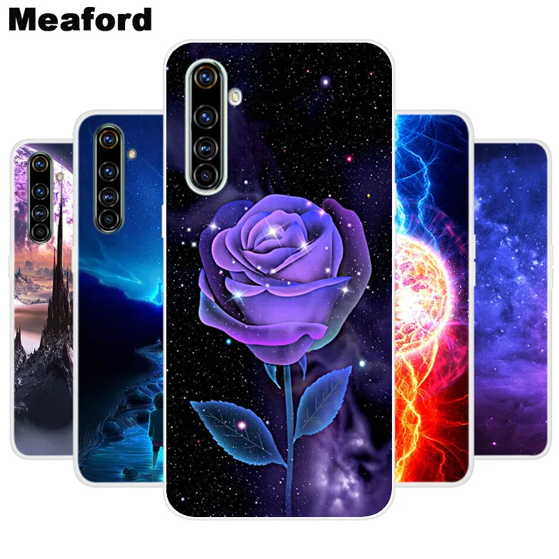 Силиконовый чехол для OPPO Realme 6i 6 мягкий накладка с принтом космоса и звезды Pro ТПУ