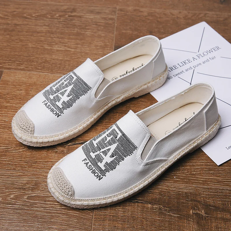 

[Hot Selling Combination] Spring And Summer Covered Edge Thomas Fisherman Shoes Korean-style Slip-on Loafers Men's Canvas Moccos