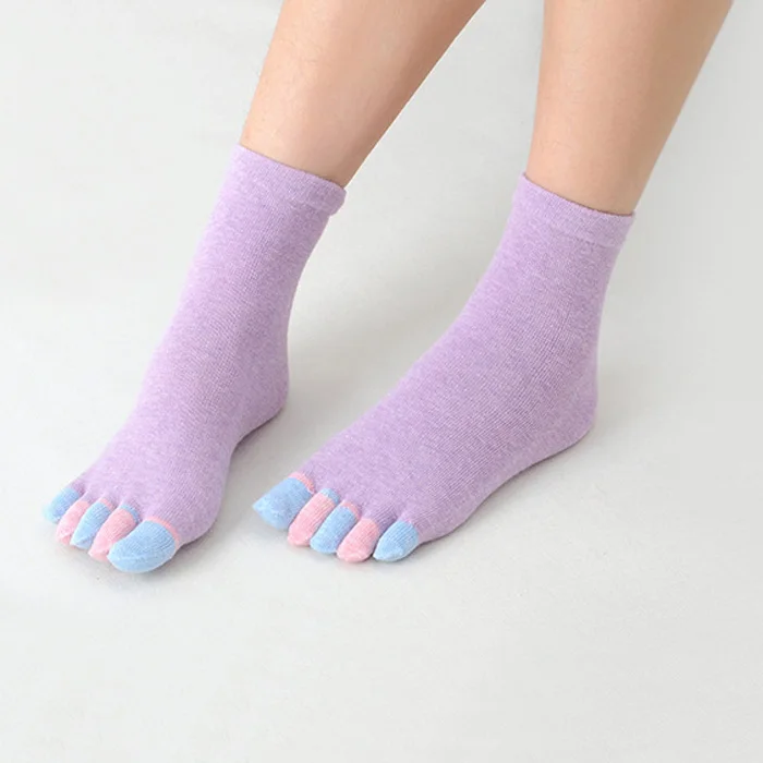 

Women Candy Color Five Fingers Toe Socks Pure Cotton Soft Absorb Sweat Breathable Deodorization Sock For Spring Autumn Socks