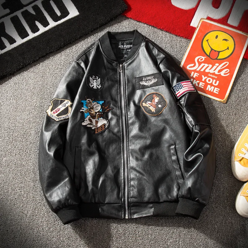 

Men Jacket 2018 Autumn Clothing New Style Japanese-style Trend MEN'S Leather Coat Fashion Workwear Coat Men's Tile Large Size